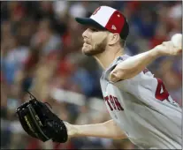  ?? ALEX BRANDON — THE ASSOCIATED PRESS ?? Boston Red Sox pitcher Chris Sale (41) throws during the first inning of the 2018Major League Baseball All-star Game in Washington.