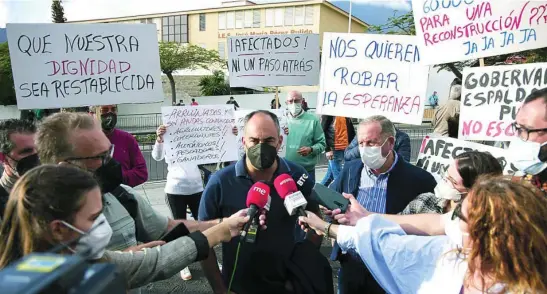  ?? EP ?? El presidente de la asociación Volcán Cumbre Vieja, Juan Vicente Rodríguez, reivindicó este viernes los derechos de las víctimas de la erupción