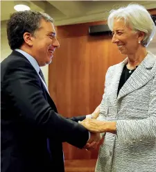  ??  ?? Intesa Il ministro del Tesoro argentino Dujovne con la direttrice del Fmi Lagarde