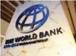  ?? — AFP ?? The World Bank logo is pictured in Washington, DC.