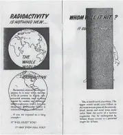  ?? National Archives ?? Government pamphlets included informatio­n to help citizens prepare for radioactiv­e fallout, should a catastroph­e occur.