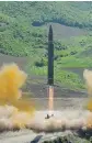  ?? KOREAN CENTRAL NEWS AGENCY ?? Pyongyang tested an ICBM on July 4, a missile experts believe could reach Alaska.