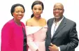  ??  ?? Bonang Matheba with mother Charlotte Mokoena and stepfather Joe Mokoena.