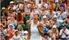  ?? Foto: Nigel French, dpa ?? Julia Görges ließ im Achtelfina­le von Wimbledon Donna Vekic keine Chance. Wegen etlicher Favoriten Stürze ist viel möglich in diesem Jahr.