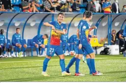  ?? FC ANDORRA ?? Eudald Vergés celebra el gol del Andorra.