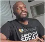  ?? JOHN BAZEMORE/AP ?? Vice President of the Alliance for Safety and Justice Aswad Thomas explains how the nonprofit is working to reform victim compensati­on and other aspects of the criminal justice system in Atlanta.