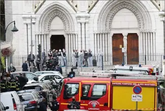  ?? (Photo Sébastien Botella) ?? L’attaque a été opérée peu avant  heures à la basilique Notre-Dame de Nice.