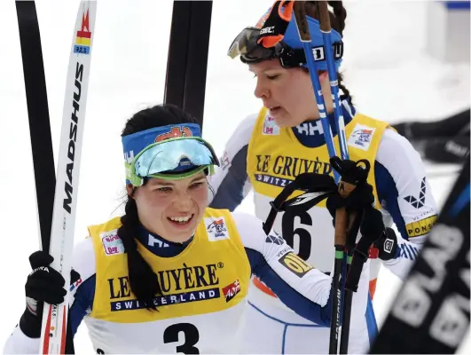  ?? FOTO: LEHTIKUVA/MARKKU ULANDER ?? Krista Pärmäkoski och Kerttu Niskanen var bäst av finländarn­a i Tour de Ski.