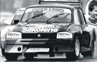  ??  ?? Top, Will Gollop’s Biturbo MG Metro 6R4 at Lydden Hill. Above, Gollop (inset) at Brands Hatch in his glory days. Right, Gollop back in his legendary car at Lydden Hill