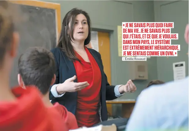  ?? PHOTO BEN PELOSSE ?? Depuis janvier 2017, Émilie Rouaud développe des projets pédagogiqu­es pour des classes d’élèves doués à l’école Paul-Gérin-Lajoie, à Montréal.