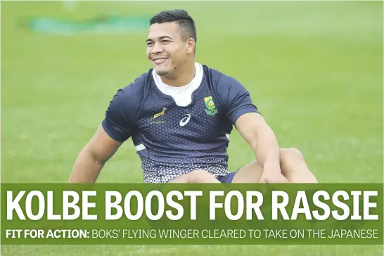  ?? Picture: Getty Images ?? HUNGRY. Springbok wing Cheslin Kolbe has recovered from his ankle injury and is eager to line up against Japan in their World Cup quarterfin­al in Tokyo on Sunday.