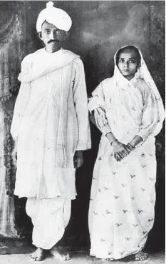  ??  ?? Mahatma and Kasturba Gandhi.Picture: Wikimedia Commons