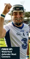  ??  ?? FIRED UP: Waterford defender Noel Connors