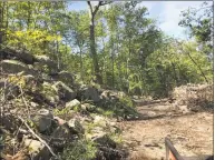  ?? Ben Lambert / Hearst Connecticu­t Media file ?? Sleeping Giant State Park in Hamden suffered severe damage from the May tornado.