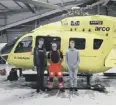  ??  ?? THANKS: Brothers Jake and Kian at Yorkshire Air Ambulance