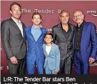 ?? ?? L-R: The Tender Bar stars Ben Affleck, Tye Sheridan, Daniel Ranieri, director George Clooney, and Christophe­r Lloyd promoting the film