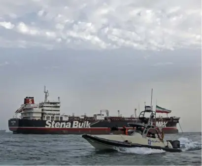  ?? FOTO AP ?? Gewapende soldaten van de Iraanse Nationale Garde enterden vrijdag de olietanker Stena Impero.