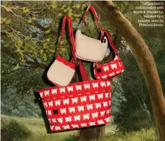  ?? ?? LeSportsac's collaborat­ion with Warm & Wonderful, inspired by a sweater worn by Princess Diana.