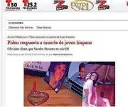  ??  ?? A screen shot of a news report from a local Spanish language network affiliate news report in which Sylvia Stevens spoke out about the loss of her daughter, Sandra Stevens.