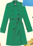  ??  ?? Saskia trench coat in green, £149 (was £199),
Hobbs