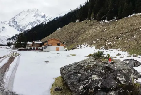  ?? Fotos: Mariele Schulze Berndt ?? Das Stubaital in Tirol: Nur 50 Meter vor der Pinnisalm in knapp 1500 Metern Höhe griffen im Sommer 2014 mehrere Kühe die deutsche Urlauberin an. An dieser Stelle steht heute ein Grablicht auf einem Stein. Das Foto entstand am vergangene­n Wochenende.