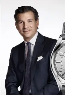  ??  ?? Louis ferla, Ceo of Vacheron CONSTANTIN; THE fiftysixco­mplete Calendar in stainless steel opposite page: THE fiftysix self-winding in 18k pink gold