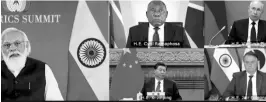  ??  ?? The summit, hosted by India, was attended by Russian President Vladimir Putin, Chinese President Xi Jinping, South African President Cyril Ramaphosa, and Brazil's Jair Bolsonaro