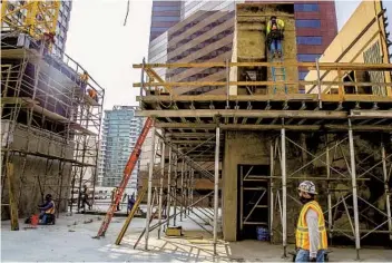  ?? JARROD VALLIERE U-T ?? Paul Lebeau said his company was eagerly pushing ahead with its six-story office building Twenty by Six. “Some people think people will work from home forever. I just don’t think that will be the case,” he said.