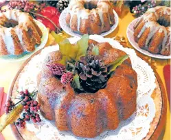  ?? COURTESY VERA DAWSON ?? Holiday treat: Date and walnut Bundt cake.