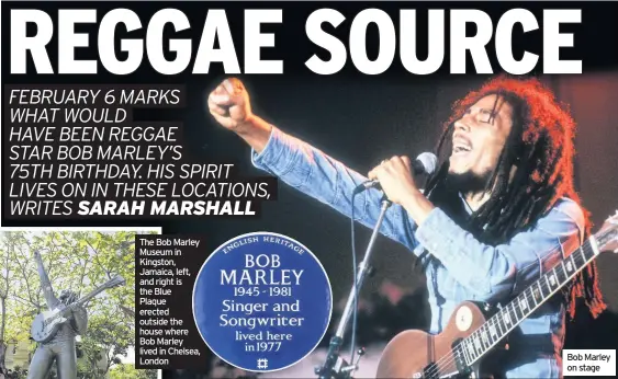  ??  ?? Bob Marley on stage
