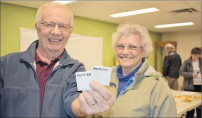  ?? DESIREE ANSTEY/JOURNAL PIONEER ?? Gerry and Lynda Reichheld brought their paprika seeds to Seedy Sunday at the Inspire Learning Centre in Summerside.