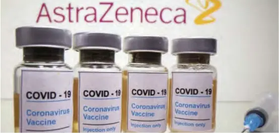  ??  ?? Oxford/AstraZenec­a vaccine offers as little as 10% protection against the South African Covid-19 strain.