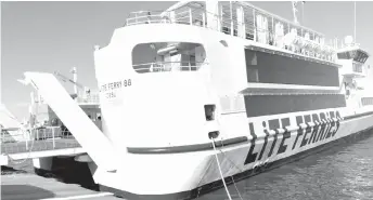  ?? JOY TORREJOS ?? MV Lite Ferry 88 can carry up to 352 passengers, ten-wheeler trucks and 20 light vehicles. It has an economy class or the sun deck, tourist class and business class.