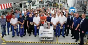  ??  ?? Reason to celebrate: The Intarder has been produced since 1992; the millionth unit has just come off the production line.