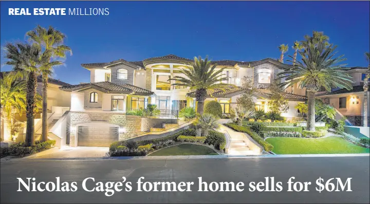  ?? Las Vegas Internatio­nal Realty ?? Actor Nicolas Cage considered repurchasi­ng his Spanish Hills home last year. It sold in July for $6 million.