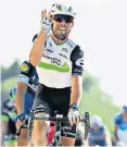  ??  ?? To the fore: Mark Cavendish burst away to win the 30th Tour stage of his career