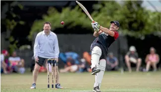  ?? PHOTO: JOSEPH JOHNSON/STUFF ?? Mike Delany briefly underwent a code switch when he turned out for the Crusaders in a charity cricket match in Christchur­ch earlier this month.