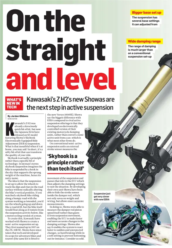  ??  ?? Suspension just got very clever with new EERA
Bigger base set up
The suspension has several base settings it can adjusted from
Wide damping range
The range of damping is much larger than on a convention­al suspension set-up