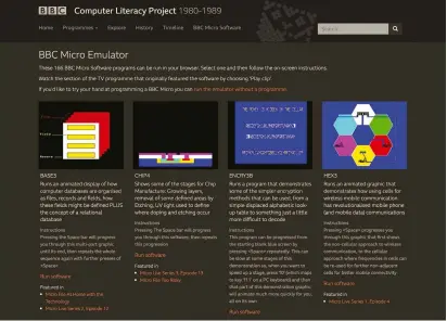  ??  ?? Check out 166 BBC Micro software programs, all of which featured in TV shows on the BBC.