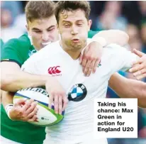  ??  ?? Taking his chance: Max Green in action for England U20