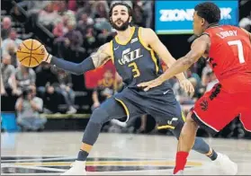  ?? FOTO: EFE ?? Ricky Rubio, durante un partido de la presente temporada con Utah Jazz