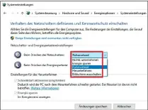  ??  ?? Windows startet deutlich schneller, wenn Sie den Rechner nicht wie in der Voreinstel­lung ganz „herunterfa­hren“, sondern in den Energieein­stellungen die Option „Ruhezustan­d“wählen.