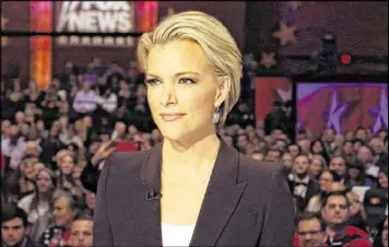  ?? AP ?? Fox News primetime anchor Megyn Kelly found herself in a verbal dust-up with Republican presidenti­al candidate Donald Trump. Fox News forcefully defended Kelly. The now-former head of the network, Roger Ailes, may now help Trump’s campaign.