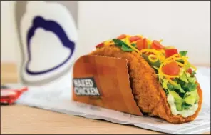  ??  ?? Naughty, novelty foods such as Taco Bell’s Naked Chicken Chalupa, which was available earlier this year, are a draw for males with the munchies.