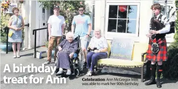  ??  ?? Celebratio­n Ann McGregor MBE was able to mark her 90th birthday