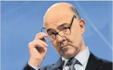  ?? FOTO: DPA ?? Nicht überzeugt: Pierre Moscovici, EU-Kommissar für Wirtschaft­s- und Finanzange­legenheite­n.