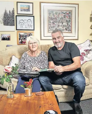  ??  ?? Paul Hollywood with his mum Jill at his childhood home in Merseyside