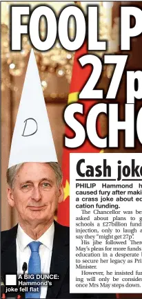  ??  ?? ■
A BIG DUNCE: Hammond’s joke fell flat