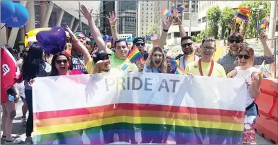  ??  ?? Sage Intacct’s LGBTQ Networking Group walking in the San Francisco Pride Parade!