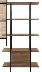  ??  ?? Robertson walnut and black metal bookcase, £395, Habitat